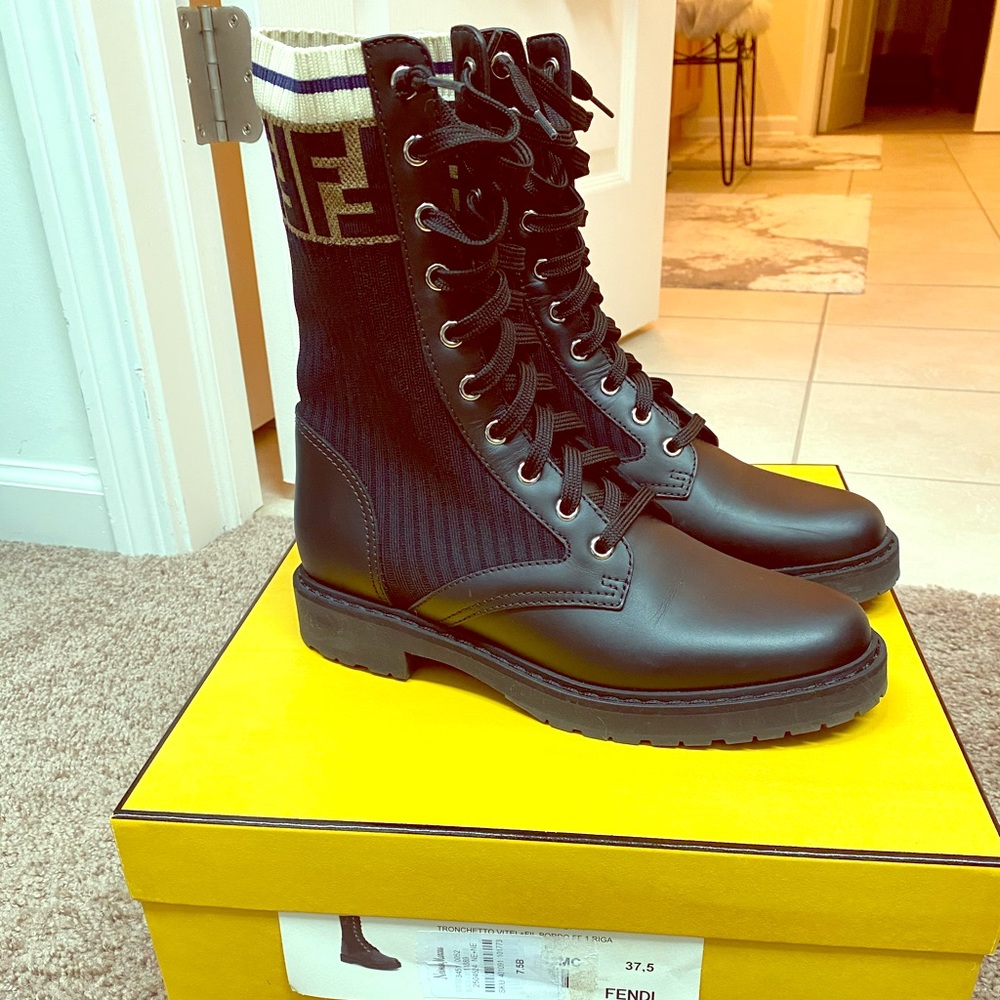 Black Fendi Combat Boot